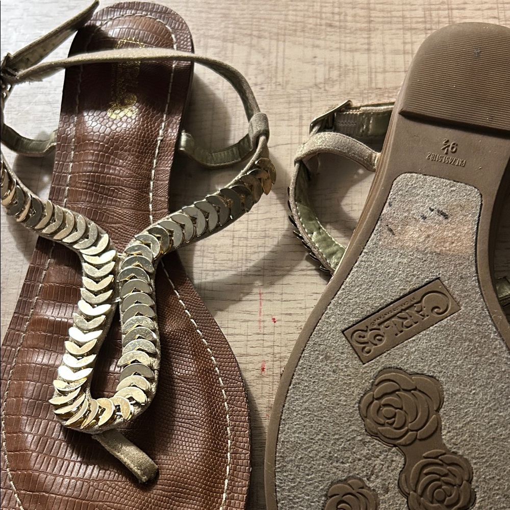 Carlos by Carlos Santana Gold Sequin Sandals - Picture 3 of 3